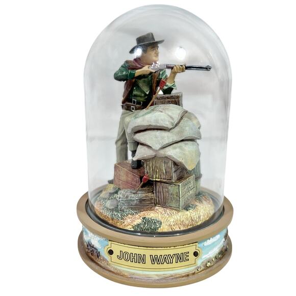 Franklin Mint John Wayne Hand Painted Sculptures Lot 4 Glass Globe Mint Cond - Picture 9 of 11